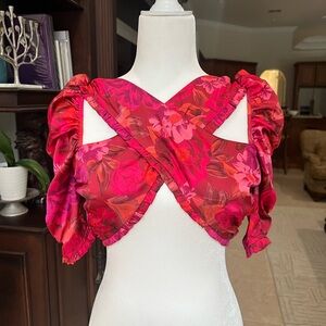 Floral Cross-Front Ruffle Top for Love and lemons